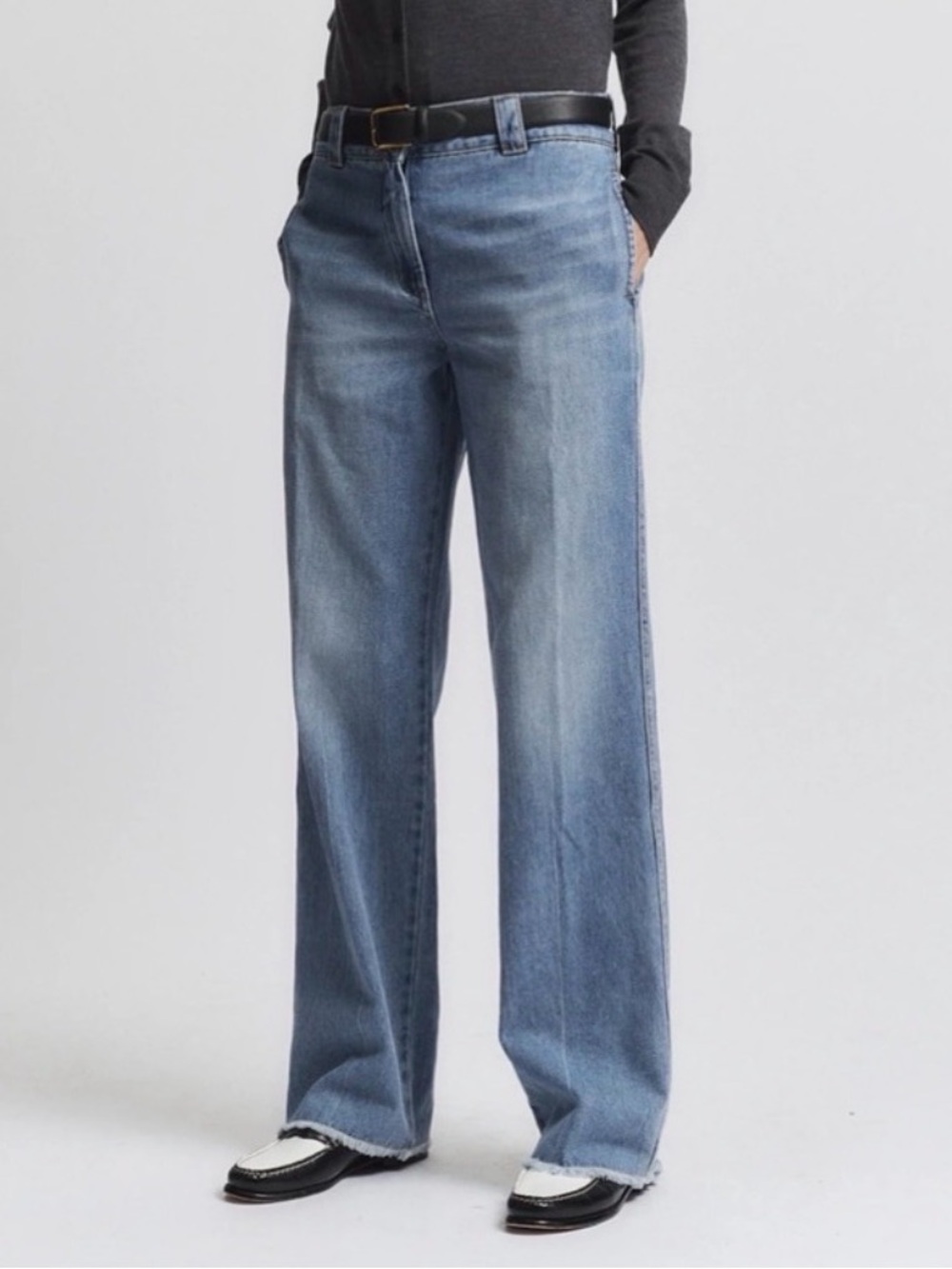🆕 Saint Art “Nessa” Denim Trouser Pants in Medium Blue Wash - Sz M